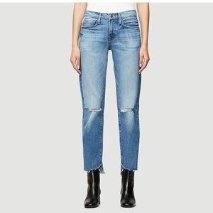 FRAME Noveau Straight Raw Hem Denim